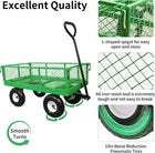 AAIN AA0912 600 lbs Heavy Duty Metal Garden Cart, Pull able Yard Wagon with Removable Mesh Sides, 180° Rotating Handle & 10" Wheels, Green