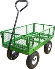 AAIN AA0912 600 lbs Heavy Duty Metal Garden Cart, Pull able Yard Wagon with Removable Mesh Sides, 180° Rotating Handle & 10" Wheels, Green