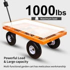AA0792 1000 lbs Metal Garden Cart, Heavy Duty Garden Wagon with Removable Steel Mesh Sides, Utility Yard Carts with 180° Rotating Handle with 10 inch Wheels, 4cu.ft Load Capacity Outdoor Wagons