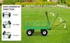 AAIN AA0912 600 lbs Heavy Duty Metal Garden Cart, Pull able Yard Wagon with Removable Mesh Sides, 180° Rotating Handle & 10" Wheels, Green