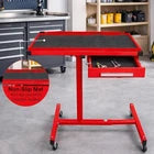 LT018-red Mechanics Rolling Work Table with Drawers 220 lbs Adjustable Mobile Tray Table for Shop, Garage, DIY Tool Tray Cable with Wheels