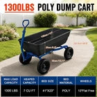 1300 lb Heavy Duty Garden Dump Cart,13" Pneumatic Tires, Utility Wagon | 7 Cu. Ft. Capacity, Quick-Release Dump System, Durable Poly Bed, Garden, Yard & Landscaping Use, Farm Work