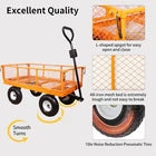 AA0792 1000 lbs Metal Garden Cart, Heavy Duty Garden Wagon with Removable Steel Mesh Sides, Utility Yard Carts with 180° Rotating Handle with 10 inch Wheels, 4cu.ft Load Capacity Outdoor Wagons