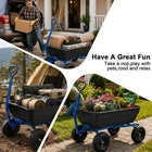 1300 lb Heavy Duty Garden Dump Cart,13" Pneumatic Tires, Utility Wagon | 7 Cu. Ft. Capacity, Quick-Release Dump System, Durable Poly Bed, Garden, Yard & Landscaping Use, Farm Work