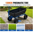 1300 lb Heavy Duty Garden Dump Cart,13" Pneumatic Tires, Utility Wagon | 7 Cu. Ft. Capacity, Quick-Release Dump System, Durable Poly Bed, Garden, Yard & Landscaping Use, Farm Work