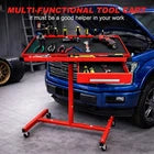 LT018-red Mechanics Rolling Work Table with Drawers 220 lbs Adjustable Mobile Tray Table for Shop, Garage, DIY Tool Tray Cable with Wheels