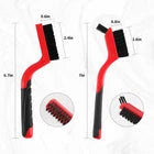 A A IN 6-Pack Wire Brush Set Nylon/Brass/Stainless Steel Bristles with Curved Handle Grip Scratch Brushes for Deep Cleaning and Rust Removing Small Cleaning Brushes-7 Inches (Red)