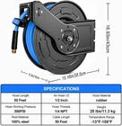 AAIN Retractable Air Hose Reel With 1/2" Inch x 50' Ft, Heavy Duty Steel Hose Reels, Auto Rewind Pneumatic,Industrial Grade Rubber Hose Wall Mount, PN040