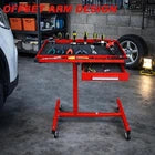 LT018-red Mechanics Rolling Work Table with Drawers 220 lbs Adjustable Mobile Tray Table for Shop, Garage, DIY Tool Tray Cable with Wheels