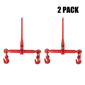 Aain D03A2 Heavy Duty Ratchet Chain Load Binder,3/8-1/2'' 2 Pack, Red