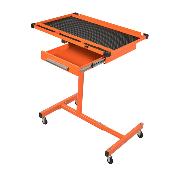 AAIN LT018 Heavy Duty Adjustable Work Table with Drawer, 200 lbs Capacity Rolling Tool Tray with Wheels