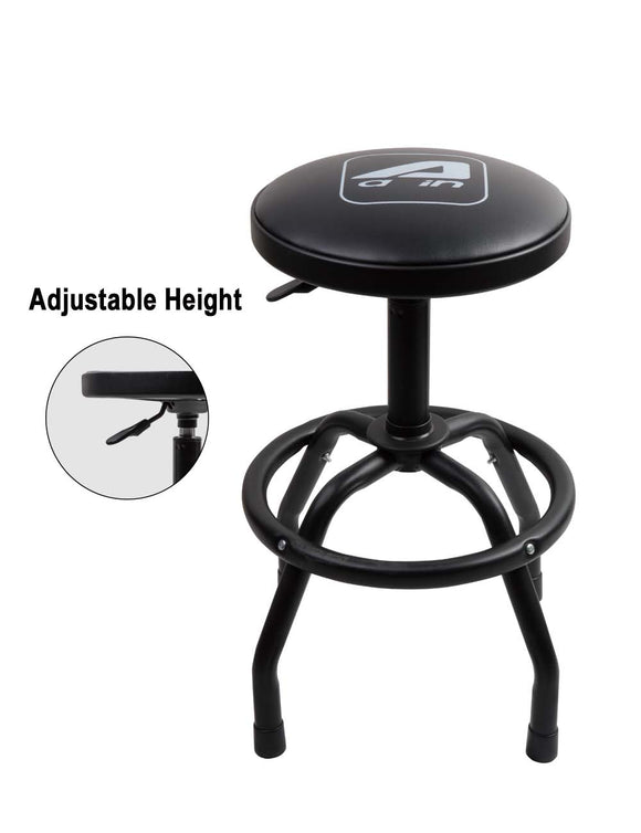 Aain LT013 Garage Bar Stool, Heavy Duty Adjustable Pneumatic Shop Stool With Black Powder Coated Finish Steel Legs For Garage Workshop and Auto Repair Shop