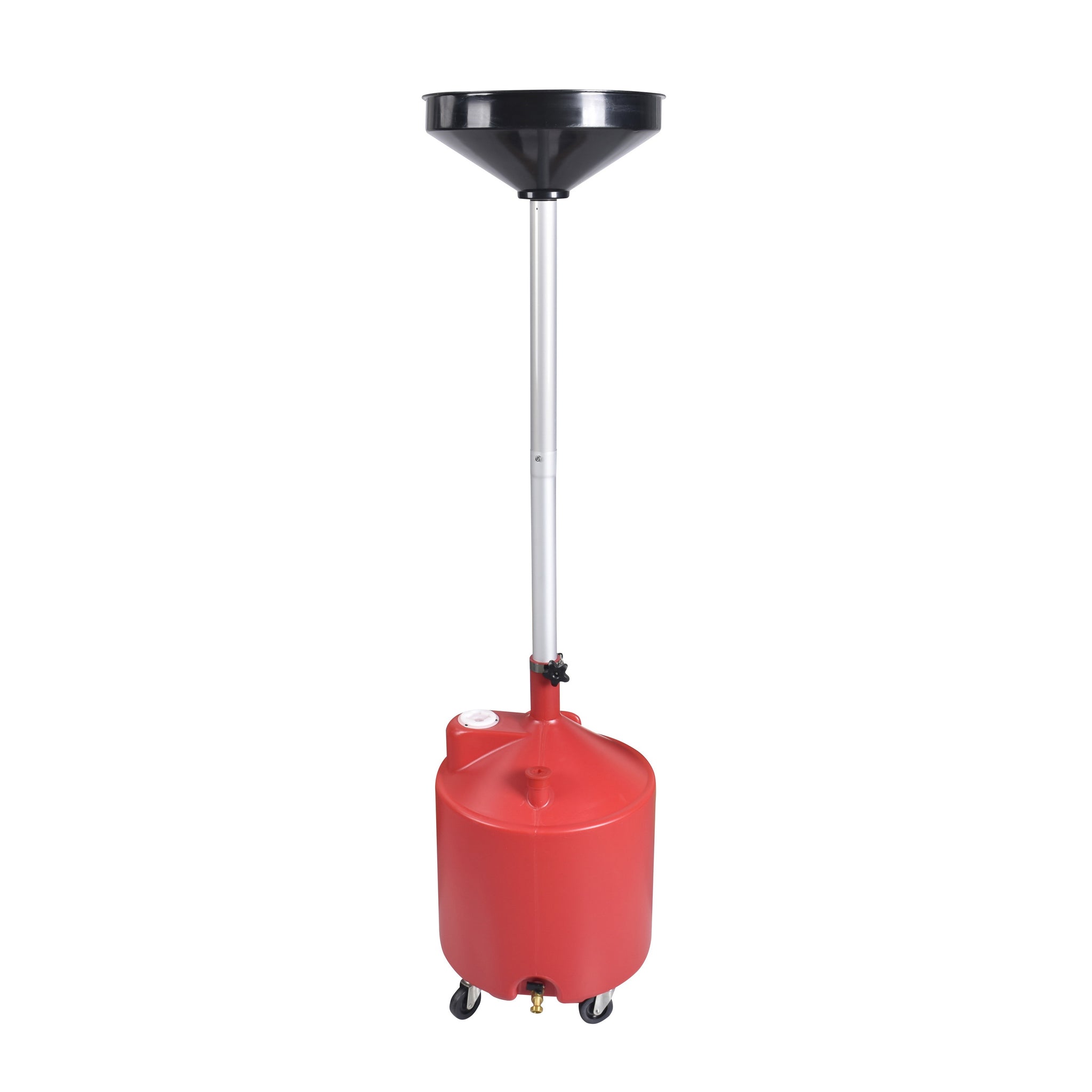 Aain AA046, 18 Gallon Portable Waste Oil Drain, Industrial Fluid Drain Tank with Wheels and Adjustable Funnel Height. Red