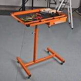 Aain LT018 Heavy-Duty Adjustable Work Table with Drawer & Wheels, Mechanic Tray,Mobile Rolling Tool Table, Orange
