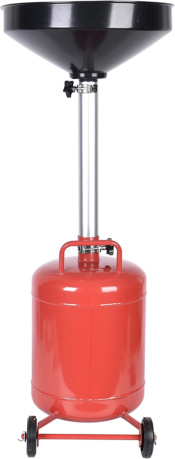Aain AODT-5 Portable 5 Gallon Waste Oil Drain Air Operated, Steel, Adjustable Height