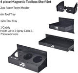 Aain A049 Magnetic Toolbox Tray Set, Tool Box holder Accessories for Tool Organizer,Garage Storage, 2 Trays, Can Caddy, Paper Towel & Screwdriver Holder