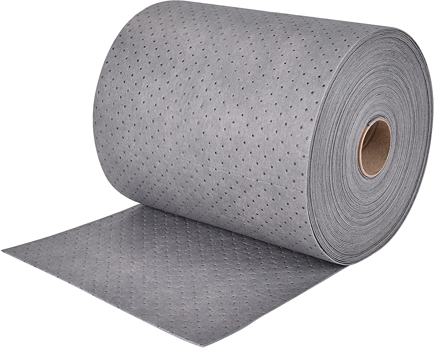 Aain LT010 Gray Oil-Cleanup Premium Heavyweight Absorbent Mat Roll, Absorbs Oils; Coolants; Solvents; Water, Heavyweight, 150' L x 15 inch W
